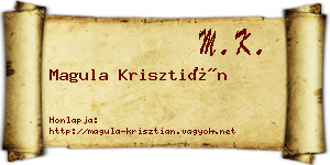 Magula Krisztián névjegykártya